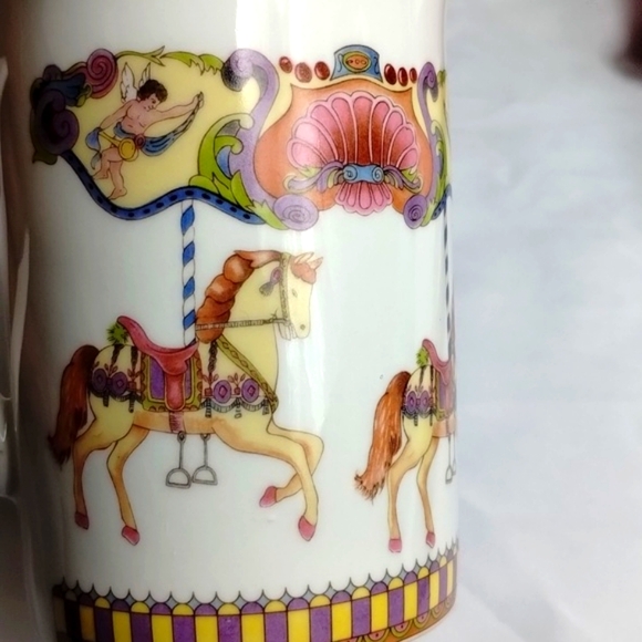 Crown Trent Fine Bone China Staffordshire England Gold Plated Rim Horses & Angel - Picture 7 of 9